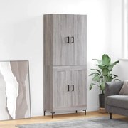 vidaXL Ντουλάπι Γκρι Sonoma 69,5 x 34 x 180 εκ. Επεξεργασμένο Ξύλο