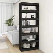 Βιβλιοθήκη/Διαχωρ. Χώρου Μαύρο 80x30x198 εκ. Επεξεργ. Ξύλο 811728