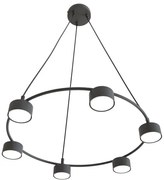 Κρεμαστό Φωτιστικό Οροφής 6xGX53 Φ64cm Starlit Emibig -1372/6-Μαύρο 1372/6