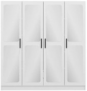 Ντουλάπα Τετράφυλλη Kale 506MNR2446 180x52x190cm White Τετράφυλλη