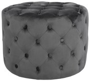 ΣΚΑΜΠΟ KASSIE  ΓΚΡΙ ΒΕΛΟΥΔΟ ΤΥΠΟΥ CHESTERFIELD HM8406.01 Φ60x43Υ εκ.