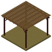 Ξύλινη πέργκολα με διπλή τάβλα 300 x 400εκ