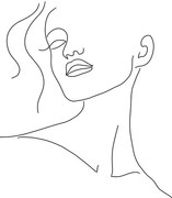 Εικονογράφηση Minimal woman face line art, Veronika Boulová