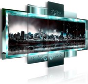 Πίνακας -  Turquoise New York: Starry Night 100x50