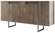 Μπουφές Luxe 618BLY1303 160x35x80cm Walnut-Silver