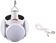 LED Ηλιακό Πτυσσόμενο Φωτιστικό για Camping με Γάντζο και 5 Λειτουργίες Φωτισμού BL-2029