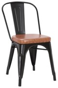 Καρέκλα Relix Μεταλλική Ε5191Ρ,14Μ Μαύρη Matte/Pu Camel Metal, Technoderma