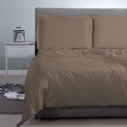 Σεντόνι Satin Plain Dark Brown Aslanis Home Υπέρδιπλo 250x270cm 100% Βαμβακοσατέν