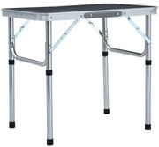 vidaXL Τραπέζι Κάμπινγκ Πτυσσόμενο Γκρι 60 x 45 εκ. Αλουμινίου