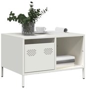 vidaXL Τραπεζάκι Σαλονιού Λευκό 68,5x50x43,5 εκ. Χάλυβα Ψυχρής Έλασης
