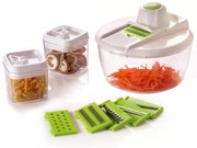 Herzberg Σετ Πολυκόπτης Χειρός Τύπου Μαντολίνο Με Μπωλ Και Δοχεία Αποθήκευσης HG-8032