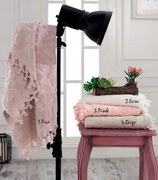 Beauty Home Πετσέτα προσώπου ζακάρ με δετό κρόσι Art 3180 50x90 Ροζ  Ροζ