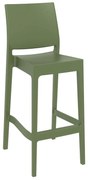 Σκαμπό Bar Στοιβαζόμενο MAYA Olive Green PP 45x51x108cm