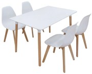 Σετ Τραπεζαρίας Loft Plus (Σετ 5Τμχ) 20.9904 120x80x72cm White Randy Zita Plus 4 Θέσεων