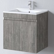 Έπιπλο Μπάνιου Πάγκος Με Νιπτήρα Omega 60 S3BOM060BE0 60x45x60cm Grey-White Πορσελάνη,Μελαμίνη