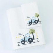Πετσέτες Σετ 2ΤΜΧ Trucky Λευκό - 70 x 120 / 30 x 50 cm - Λευκό - Borea