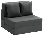 VEVOR Folding Sofa Bed 3-in-1 Foldable Couch Bed with 2 Pillows Dark Grey Single
