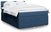 Κρεβάτι Boxspring με Στρώμα Μπλε 160x200 εκ. Υφασμάτινο - Μπλε