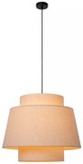 Φωτιστικό Κρεμαστό Lucide 21435-60-38 TRIBUTE Μπεζ/Κρεμ (Beige/Creme)|Μαύρο Ματ (Black Mat)