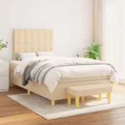 Κρεβάτι Boxspring με Στρώμα Κρεμ 120x200 εκ. Υφασμάτινο