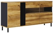 Μπουφές HAYDON Barocco oak gold/Ανθρακί 165x40x82cm