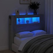 Κεφαλάρι Κρεβατιού με LED Γκρι Sonoma 120x18,5x103,5 εκ