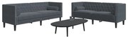 vidaXL Καναπές Chesterfield Σετ 2 Τεμ. με Στηρίγματα Σκ. Γκρι Βελούδο