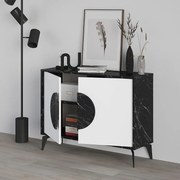 Μπουφές Gora Megapap χρώμα μαύρο εφέ μαρμάρου - λευκό 110x35,6x82εκ.