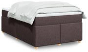 Κρεβάτι Boxspring με Στρώμα Σκούρο Καφέ 120x200 εκ. Υφασμάτινο