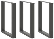 Πόδια Τραπεζαρίας σε Σχήμα U 3 τεμ. Ανθρακί 70x(72-73) εκ. Ατσάλι