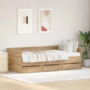 vidaXL Κρεβάτι ημέρας Επεξεργασμένος Δρυς Επεξεργασμένο Ξύλο 90 x 200 εκ