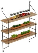 Ραφιέρα Τοίχου Achala HM9185.11 60x15x68cm Natural-Oak Μελαμίνη,Μέταλλο