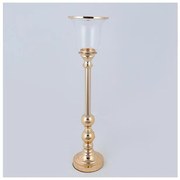 Κηροπήγιο Μεταλλικό Χρυσό 15x64cm 752-24087 Estheti-752-24087-Χρυσό 752-24087