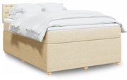 Κρεβάτι Boxspring με Στρώμα Κρεμ 140x200 εκ. Υφασμάτινο