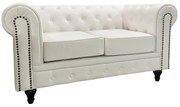 14290075 Καναπές Διθέσιος ArteLibre AVERY Λευκό PU 155x90x73cm