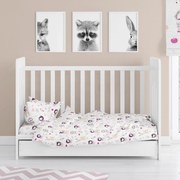 Σεντόνι Κούνιας Με Λάστιχο (70x140+15) Dimcol Lily &amp; Deer 179 White-Pink