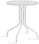 Τραπέζι Watson μέταλλο λευκό-γυαλί Φ60x70εκ 60x60x70 εκ.