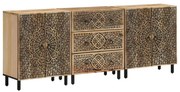 vidaXL Βοηθητικά Ντουλάπια 3 Τεμ. 60x33x75 εκ. από Μασίφ Ξύλο Μάνγκο