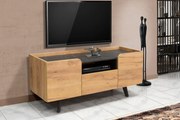 Έπιπλο TV Oliver 140, 140x45x55, Χρώμα Whiskey με Καπάκι Λάβα, Μελαμίνη / Πόδια Οξιά