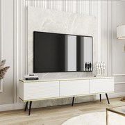 Έπιπλο Τηλεόρασης Oro P_ORO_BTV_Bi_MDF_BL 175x32x53cm White-Black