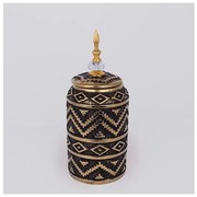 Βάζο Κεραμικό Μαύρο-Χρυσό 15x15x35.5cm 752-20356 Estheti-752-20356-Μαύρο-Χρυσό 752-20356