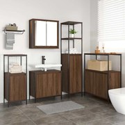 vidaXL Σετ Επίπλων Μπάνιου  5 Τεμαχίων Καφέ Δρυς Επεξεργασμένου Ξύλου