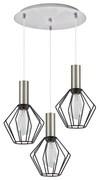 Φωτιστικό Οροφής Adept Tube 77-8439 37x37x300cm 3xE27 60W Nickel-Black Homelighting