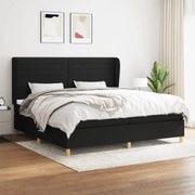 vidaXL Κρεβάτι Boxspring με Στρώμα Μαύρο 200x200 εκ. Υφασμάτινο