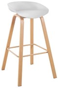 PENT Σκαμπό Bar, Μέταλλο Βαφή Φυσικό, PP Άσπρο  49x52x72/84cm ΕΜ1531,1