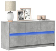 vidaXL Έπιπλο Τηλεόρασης με LED Γκρι Σκυρ. 100x34x50 εκ. Επεξ. Ξύλο