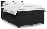 vidaXL Κρεβάτι Boxspring με Στρώμα Μαύρο 160x200 εκ. Βελούδινο