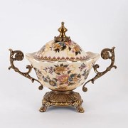 Φοντανιέρα Πορσελάνινη 752-21031 34x17x27cm White-Gold Estheti Home Πορσελάνη