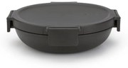 Κουτί τροφίμων Brabantia Make&Take 1006299, 1 l, Αδιάβροχο, Αεροστεγές κλείσιμο, Χωρίς BPA, Σκούρο γκρι