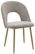 Καρέκλα Jonah 101-000082 55x57x85cm Grey-Natural Βελούδο, Μέταλλο